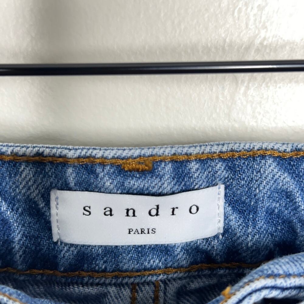 SANDRO PARIS Diego Chevron Straight Jeans Blue {P52} - Picture 5 of 7